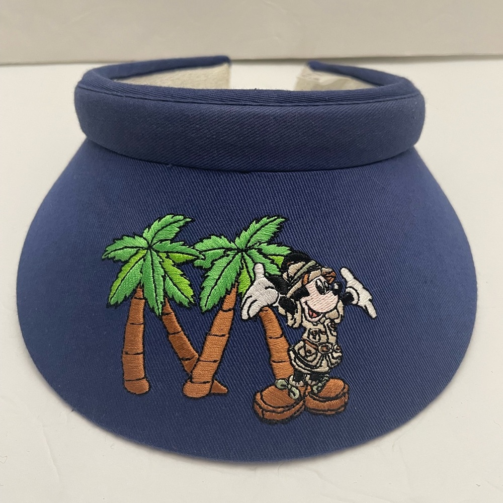 Disney Navy Blue Mickey Mouse Palm Tree Embroidered Visor